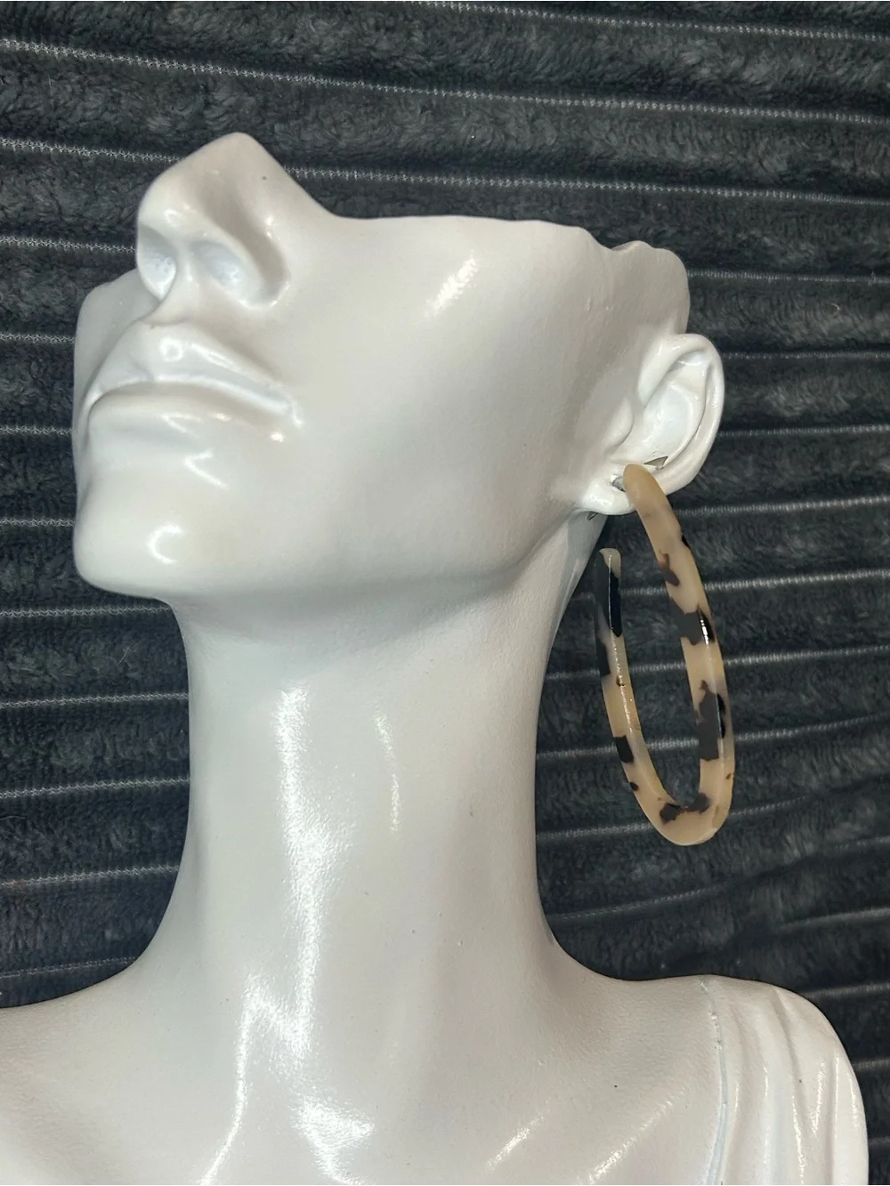 Set of 2 Tortoiseshell Acrylic Hoop Earrings
